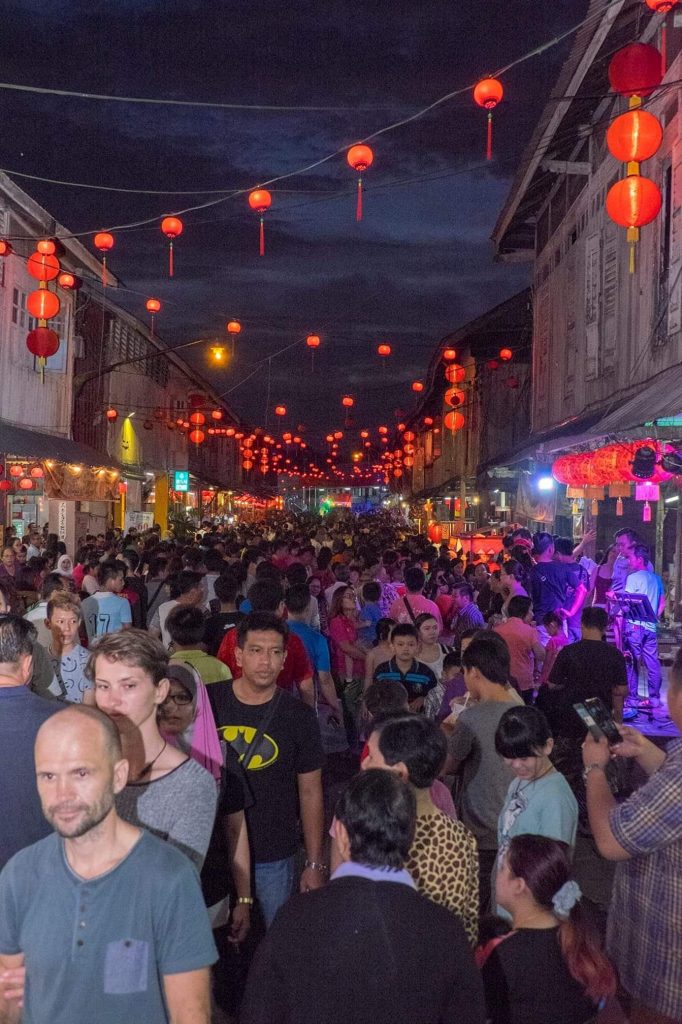 Crowded Night View at Siniawan Night Market